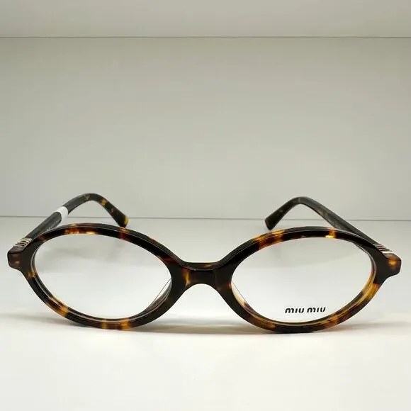 NEW MIU MIU Womens Eyeglasses Brown Oval Full Rim Frames 50-18mm Rx-able Womens - Picture 2 of 7
